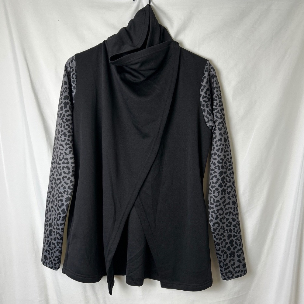 Pebble Beach Womens Golf Dry Luxe Performance Black Animal Print Jacket Size M